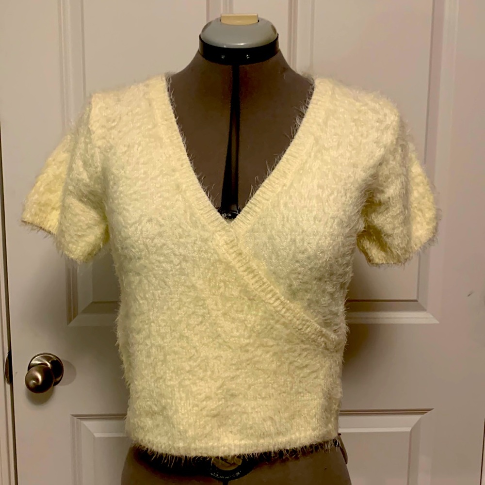 Cropped Short Sleeve Sweater by She + Sky